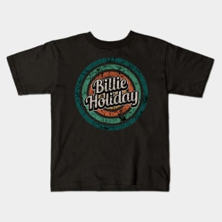 Billie Holiday // Retro Circle Crack Vintage Kids T-Shirt